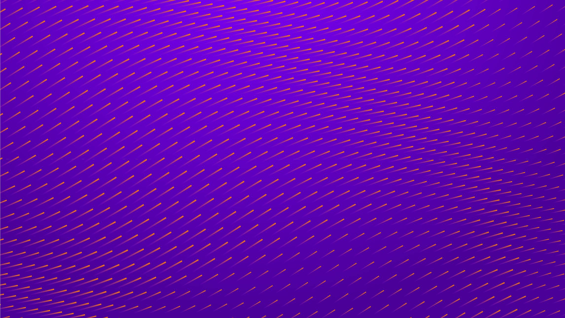 A digital rendering of many small peach lines, repeated at varying angles on a purple background. The many small lines create a visual affect of waves or movement.