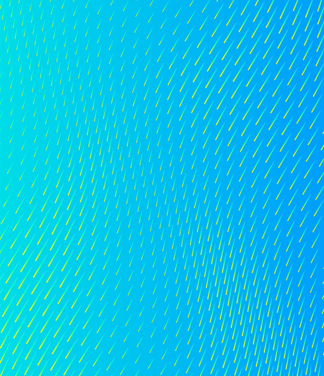A digital rendering of many small yellow-green lines, repeated at varying angles on a cyan background. The many small lines create a visual affect of waves or movement.